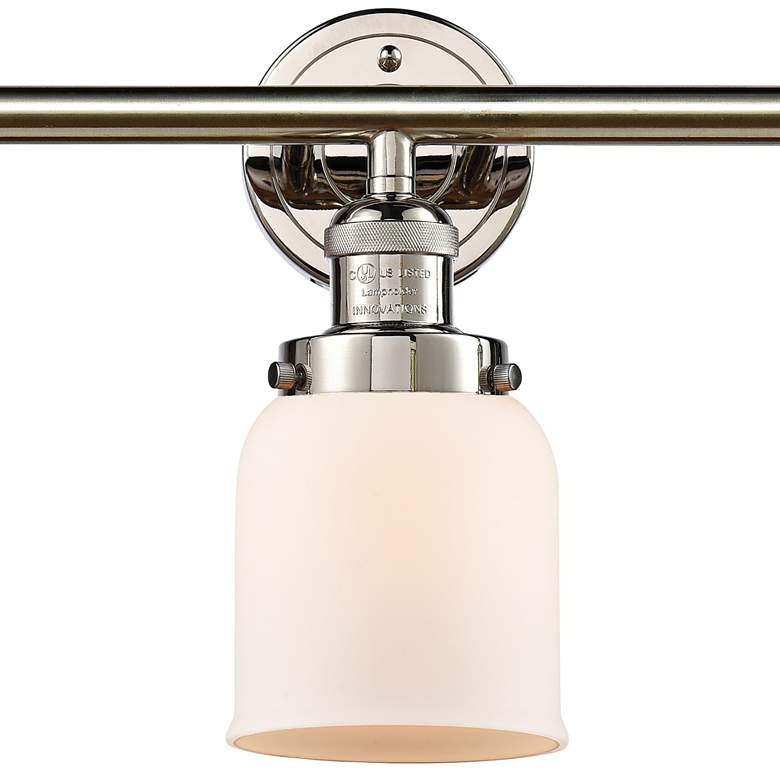 Image 2 Small Bell 30 inch Wide White Glass Polished Nickel Bath Light more views
