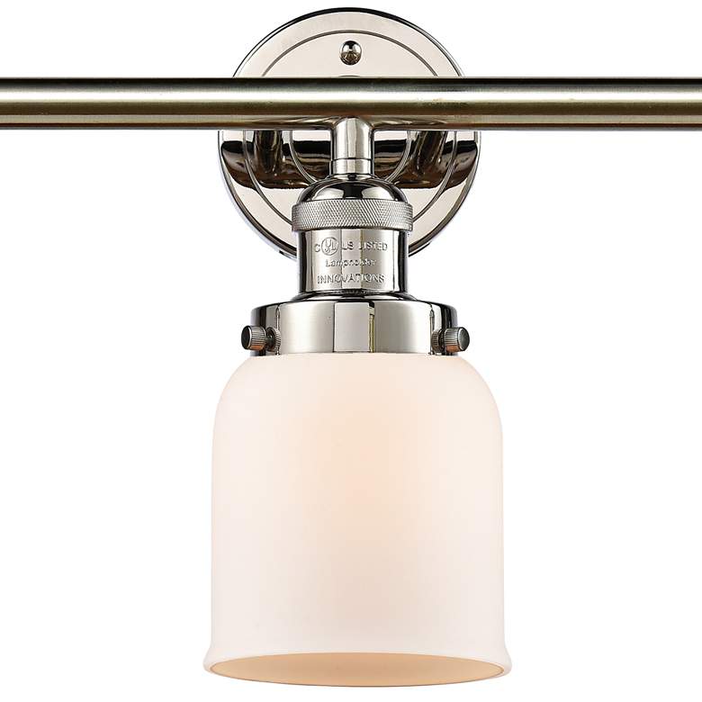 Image 2 Small Bell 30" Wide White Glass Polished Nickel Bath Light more views