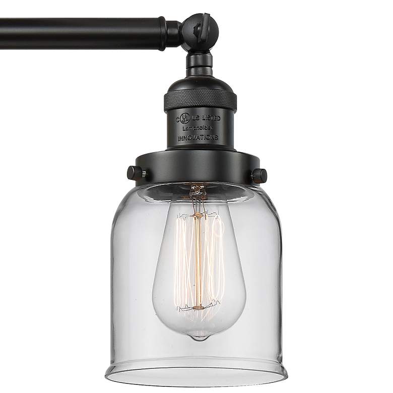Image 3 Small Bell 30"W Matte Black 3-Light Adjustable Bath Light more views