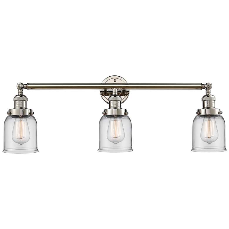 Image 2 Small Bell 30"W Polished Nickel 3-Lt Adjustable Bath Light