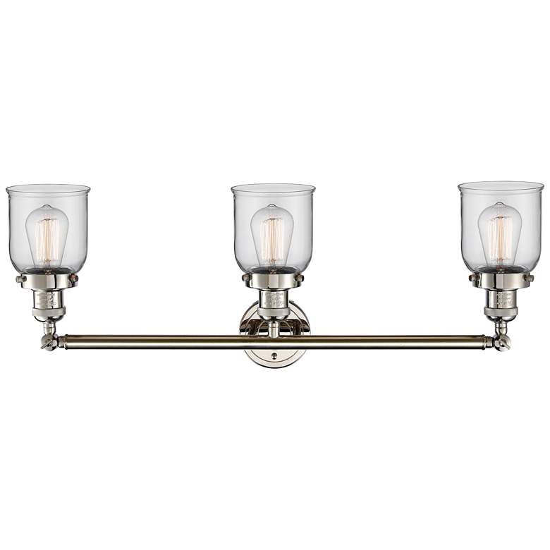 Image 4 Small Bell 30"W Polished Nickel 3-Lt Adjustable Bath Light more views