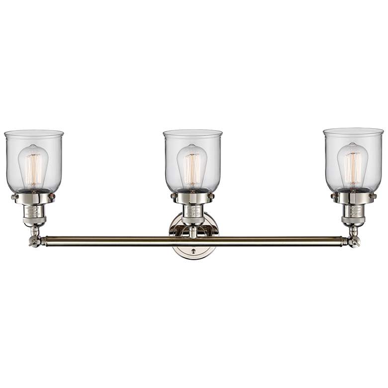 Image 4 Small Bell 30 inchW Polished Nickel 3-Lt Adjustable Bath Light more views