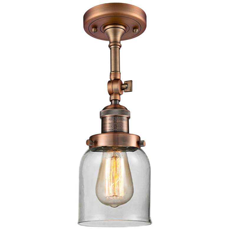 Image 2 Small Bell 5" Wide Antique Copper Adjustable Ceiling Light