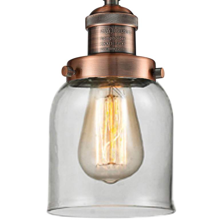 Image 3 Small Bell 5" Wide Antique Copper Adjustable Ceiling Light more views