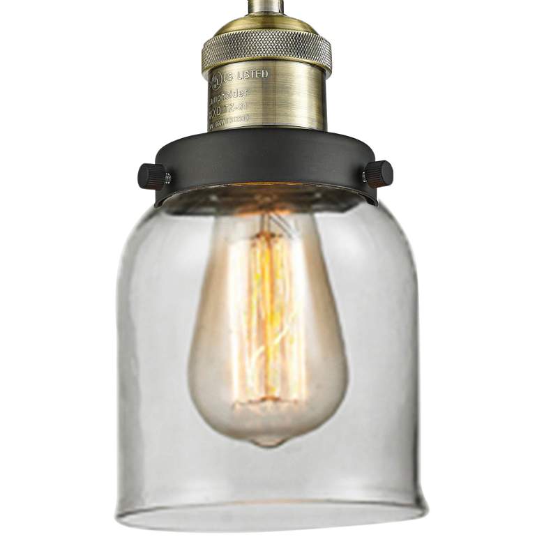 Image 3 Small Bell 5" Wide Black and Brass Adjustable Ceiling Light more views