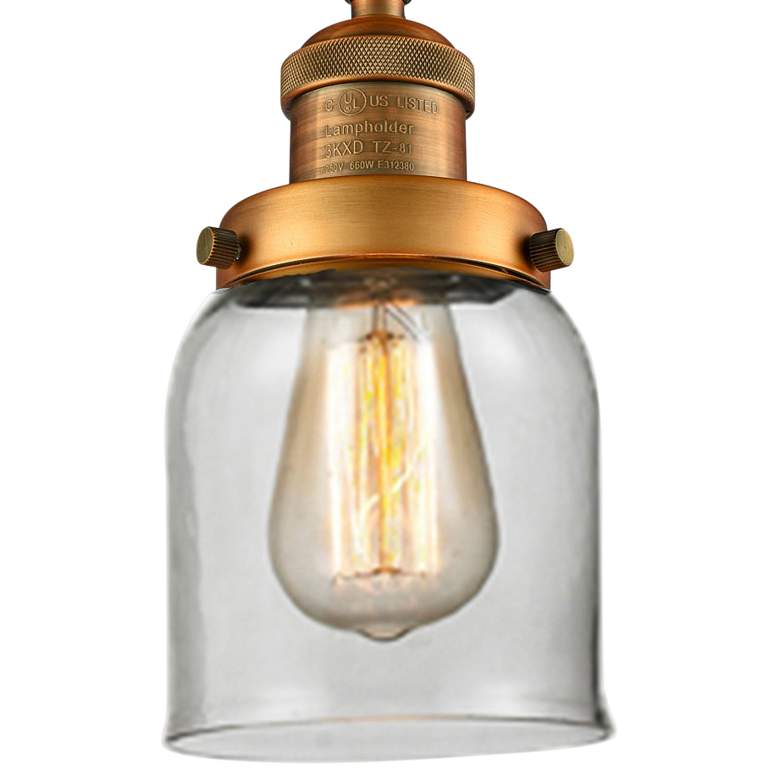Image 3 Small Bell 5" Wide Brushed Brass Adjustable Ceiling Light more views