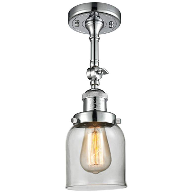 Image 1 Small Bell 5 inch Wide Polished Chrome Adjustable Ceiling Light