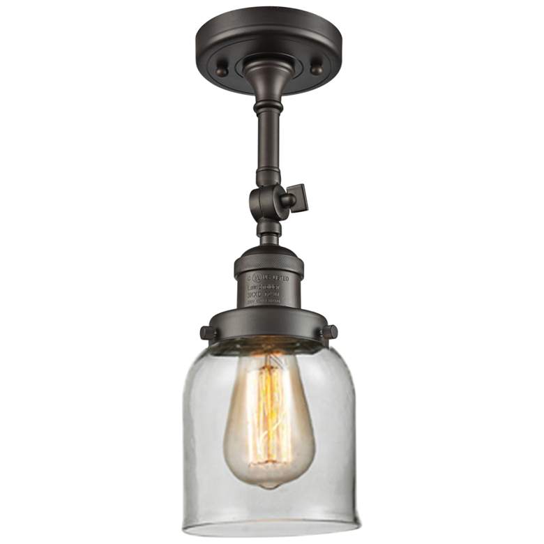 Image 2 Small Bell 5"W Oil-Rubbed Bronze Adjustable Ceiling Light