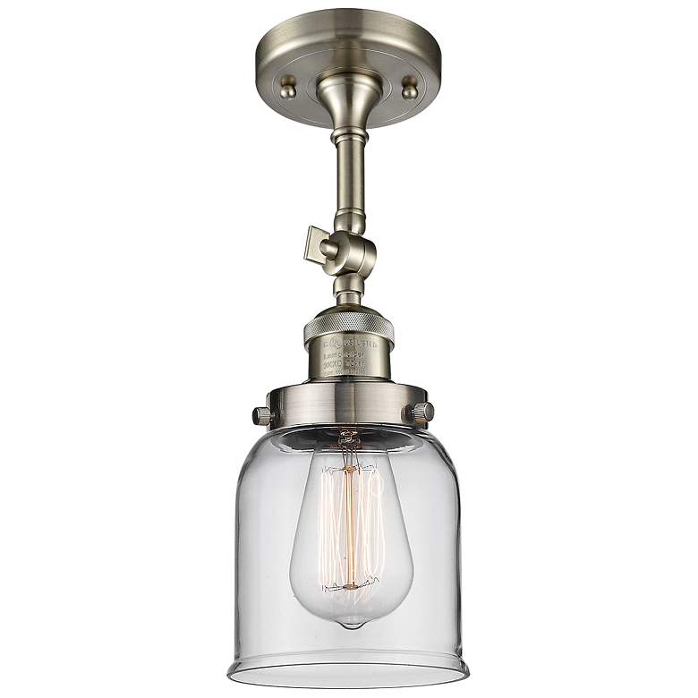 Image 2 Small Bell 5 inchW Satin Brushed Nickel Adjustable Ceiling Light