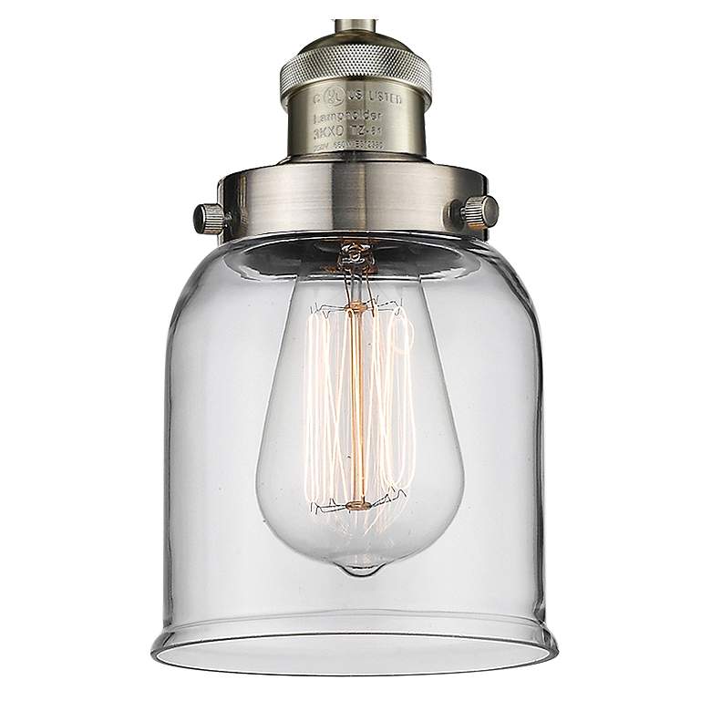 Image 3 Small Bell 5"W Satin Brushed Nickel Adjustable Ceiling Light more views