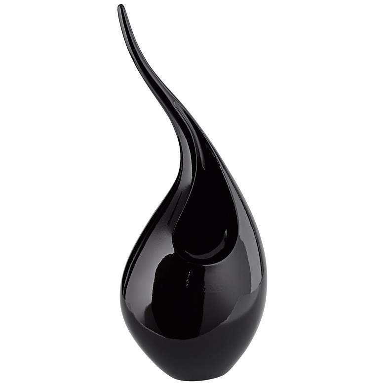 Image 1 Small Black Lacquer 12 3/4 inch High Flame Vase