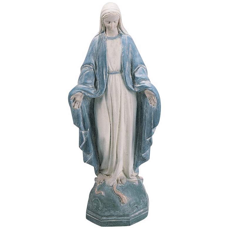 Image 1 Small Blue White Madonna 24 inch High Garden Accent