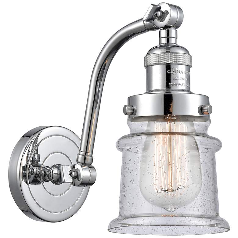 Image 1 Small Canton 11 1/2 inch High Polished Chrome Adjustable Wall Sconce