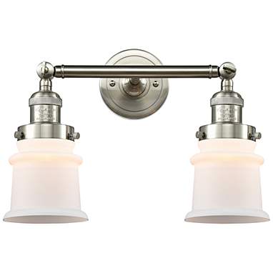 Small Canton 11"H Brushed Satin Nickel 2-Light Wall Sconce