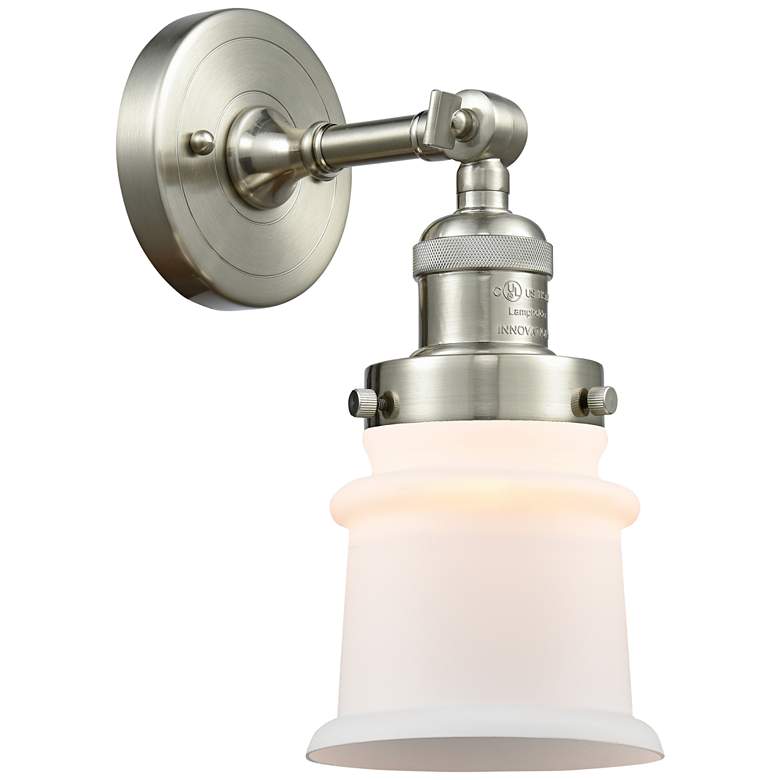 Image 1 Small Canton 11 inch High Satin Nickel Adjustable Wall Sconce
