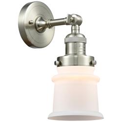 Small Canton 11" High Satin Nickel Adjustable Wall Sconce