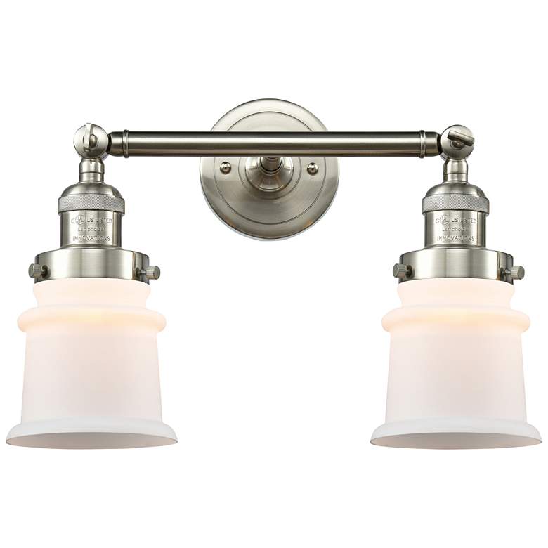 Image 1 Small Canton 11"H Brushed Satin Nickel 2-Light Wall Sconce
