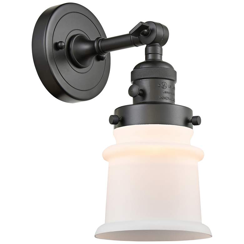 Image 1 Small Canton 11"H Oil-Rubbed Bronze Adjustable Wall Sconce