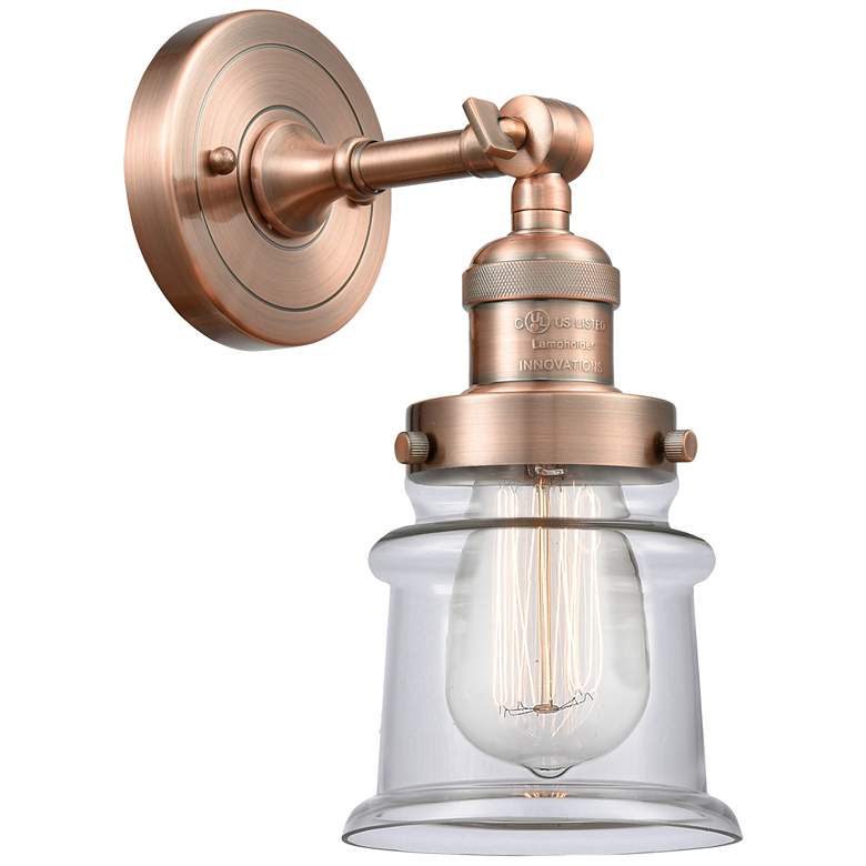 Image 1 Small Canton 5" Antique Copper Sconce w/ Clear Shade