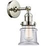 Small Canton 5" Polished Nickel Sconce w/ Clear Shade