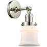 Small Canton 5" Polished Nickel Sconce w/ Matte White Shade