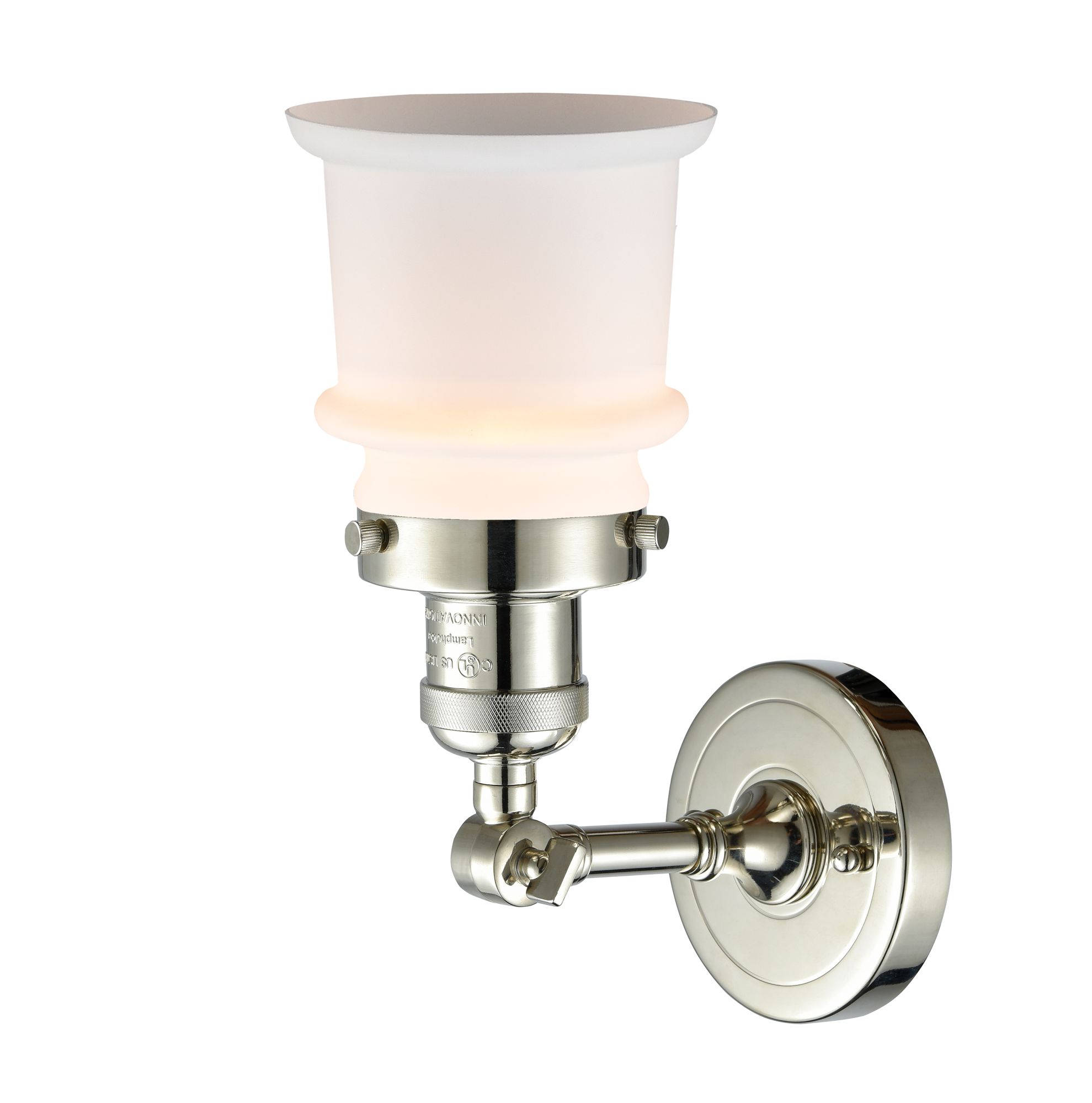 Image 3 Small Canton 5" Polished Nickel Sconce w/ Matte White Shade more views