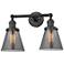 Small Cone 16" 2-Light Oil Rubbed Bronze Tiltable Bath Light w/ Smoke