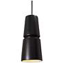 Small Cone LED Pendant - Carbon Black - Brushed Nickel - Rigid Stem