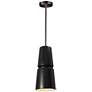 2_Small Cone LED Pendant - Carbon Black - Brushed Nickel - Rigid Stem more views