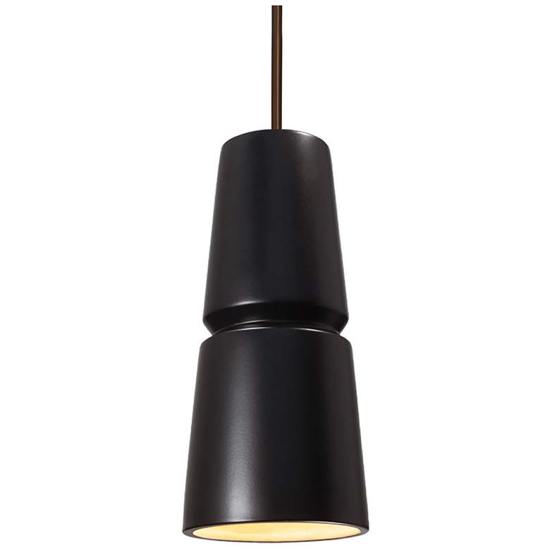Image 1 Small Cone LED Pendant - Carbon Black - Dark Bronze - Rigid Stem