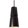 Small Cone LED Pendant - Carbon Black - Dark Bronze - Rigid Stem
