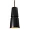 Small Cone LED Pendant - Carbon Black - Dark Bronze - Rigid Stem