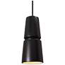 Small Cone LED Pendant - Carbon Black - Matte Black - Rigid Stem