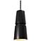 Small Cone LED Pendant - Carbon Black - Matte Black - Rigid Stem