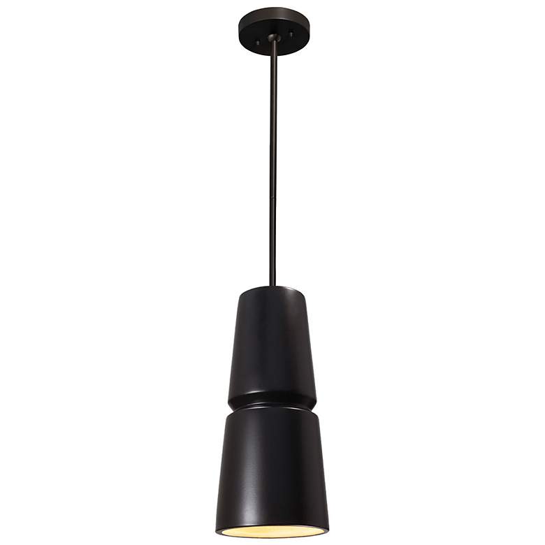 Image 2 Small Cone LED Pendant - Carbon Black - Matte Black - Rigid Stem more views