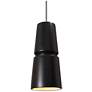 Thumbnail1 of Small Cone LED Pendant - Carbon Black - Polished Chrome - Rigid Stem