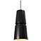 Small Cone LED Pendant - Carbon Black - Polished Chrome - Rigid Stem