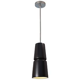 Image2 of Small Cone LED Pendant - Carbon Black - Polished Chrome - Rigid Stem more views
