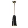 2_Small Cone Pendant - Carbon Black - Antique Brass - Rigid Stem more views