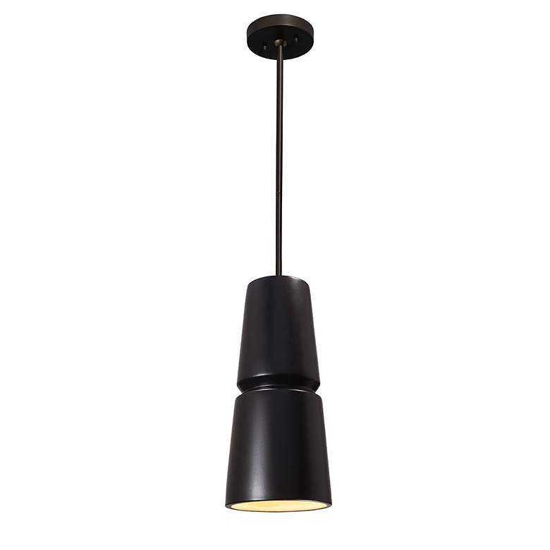 Image 2 Small Cone Pendant - Carbon Black - Matte Black - Rigid Stem more views