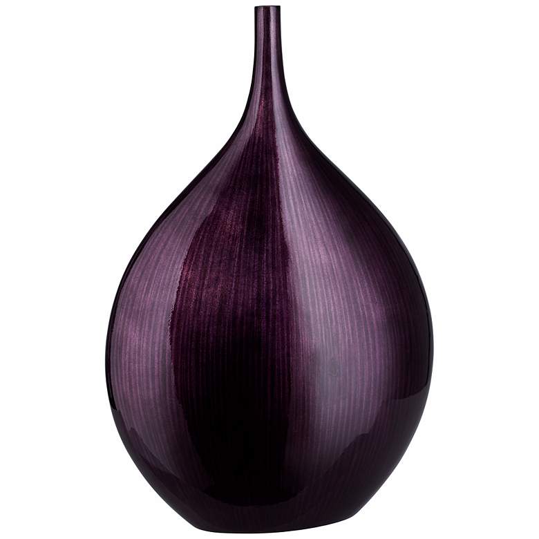 Image 1 Small Dark Plum Purple Line Bottle Vase