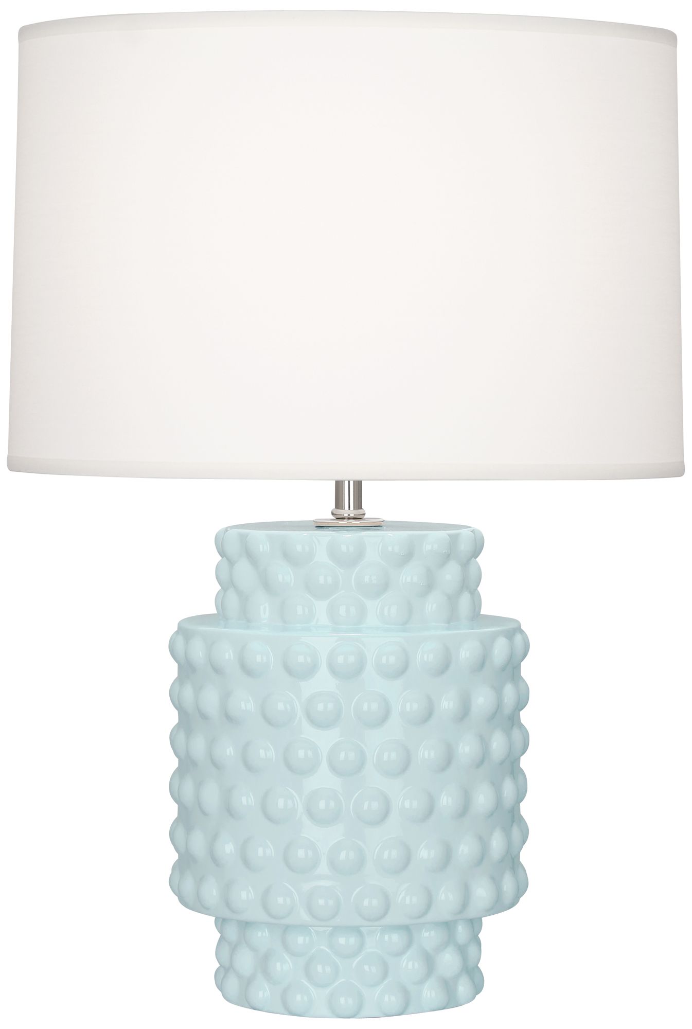 Small Dolly 21"H Baby Blue Glazed Accent Lamp with Whitede Made to Order