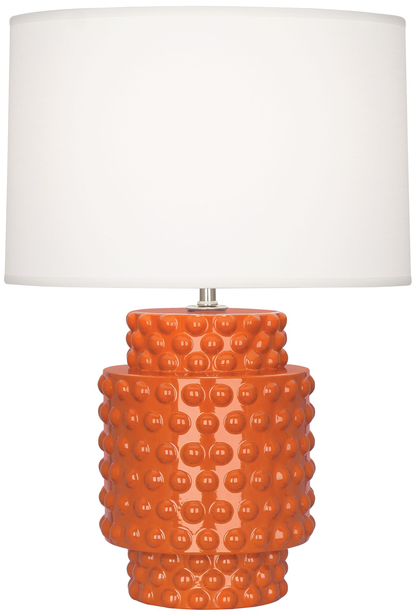 Small Dolly 21"H Pumpkin Glazed Accent Lamp with White Shade Made to Order