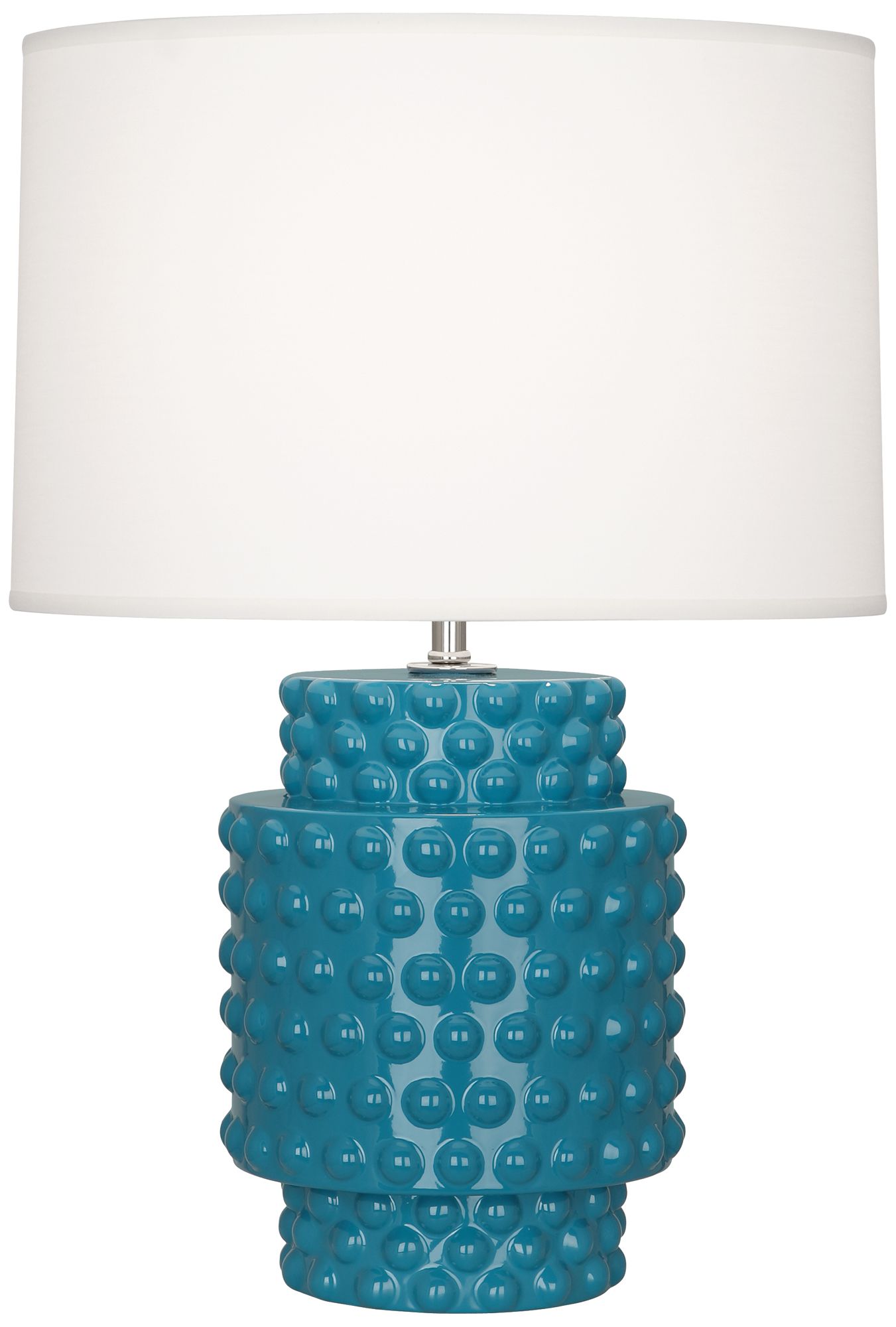 Small Dolly 21" High Blue-Green Accent Lamp with White Shade Made to Order