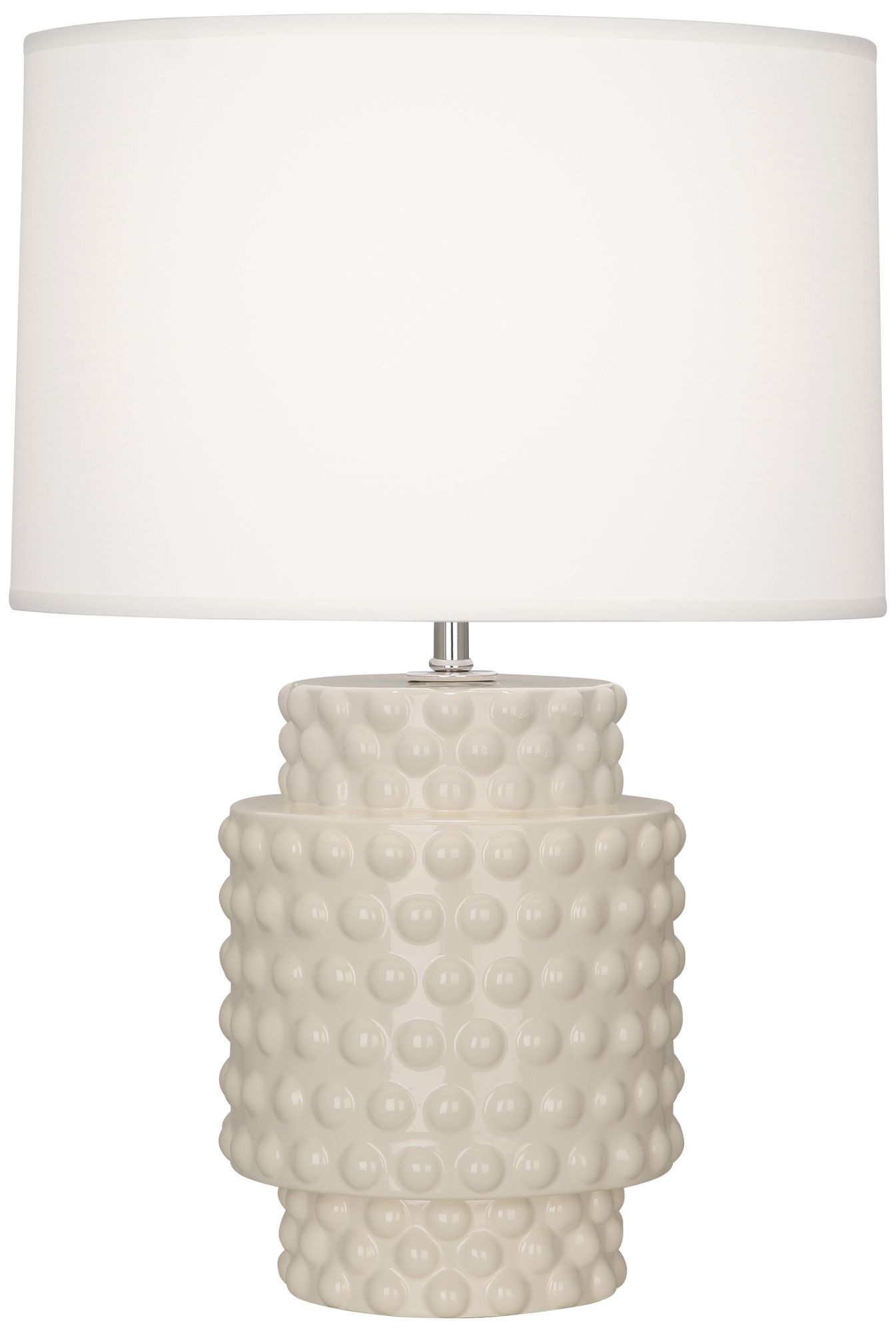 Small Dolly 21" High Bone Glazed Accent Lamp with White Shade Made to Order