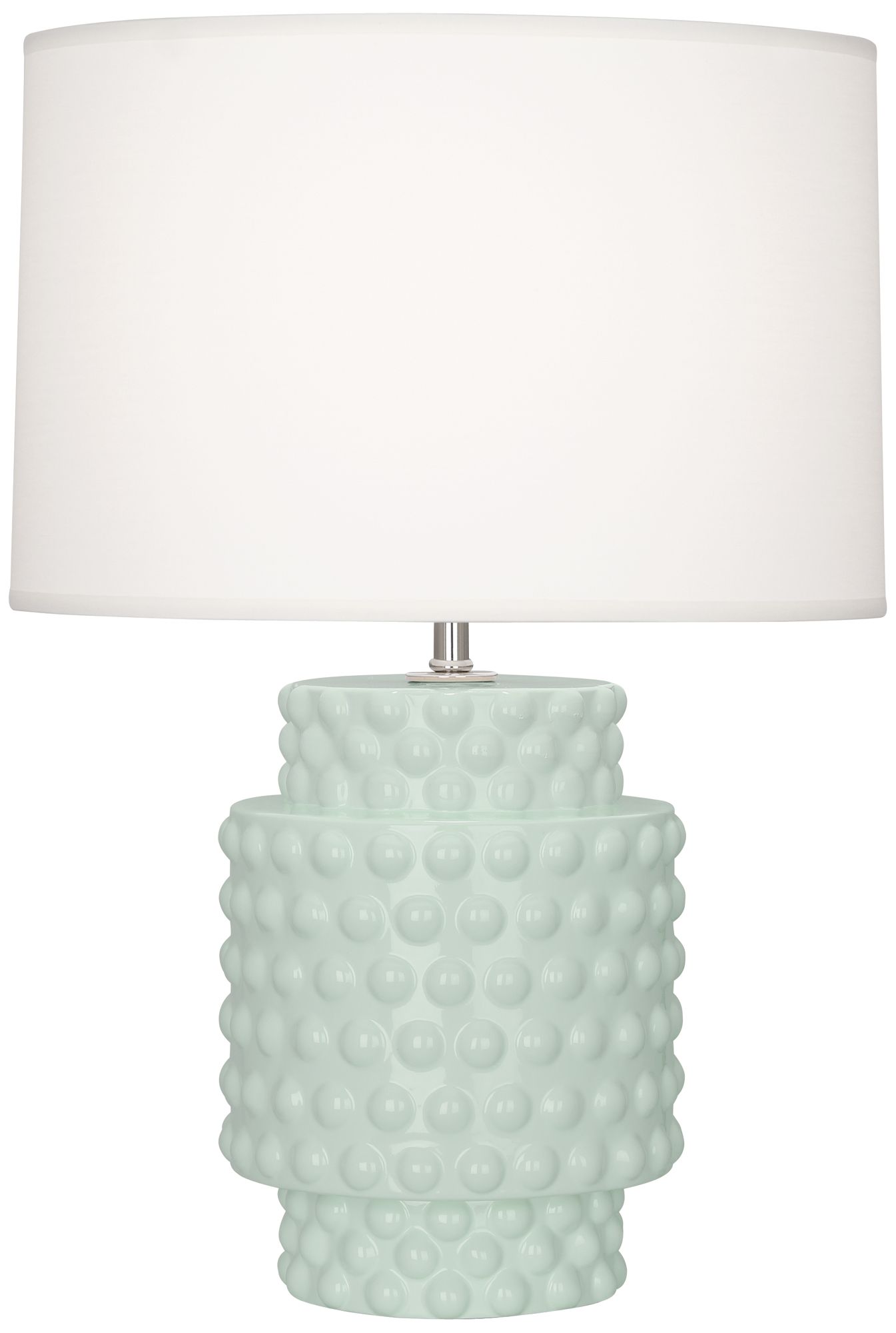 Small Dolly 21" High Celadon Glazed Accent Lamp with White Shade