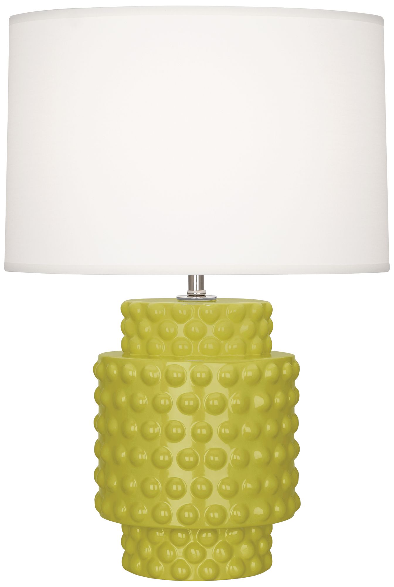 Small Dolly 21" High Glazed Citron Accent Lamp with White Shade