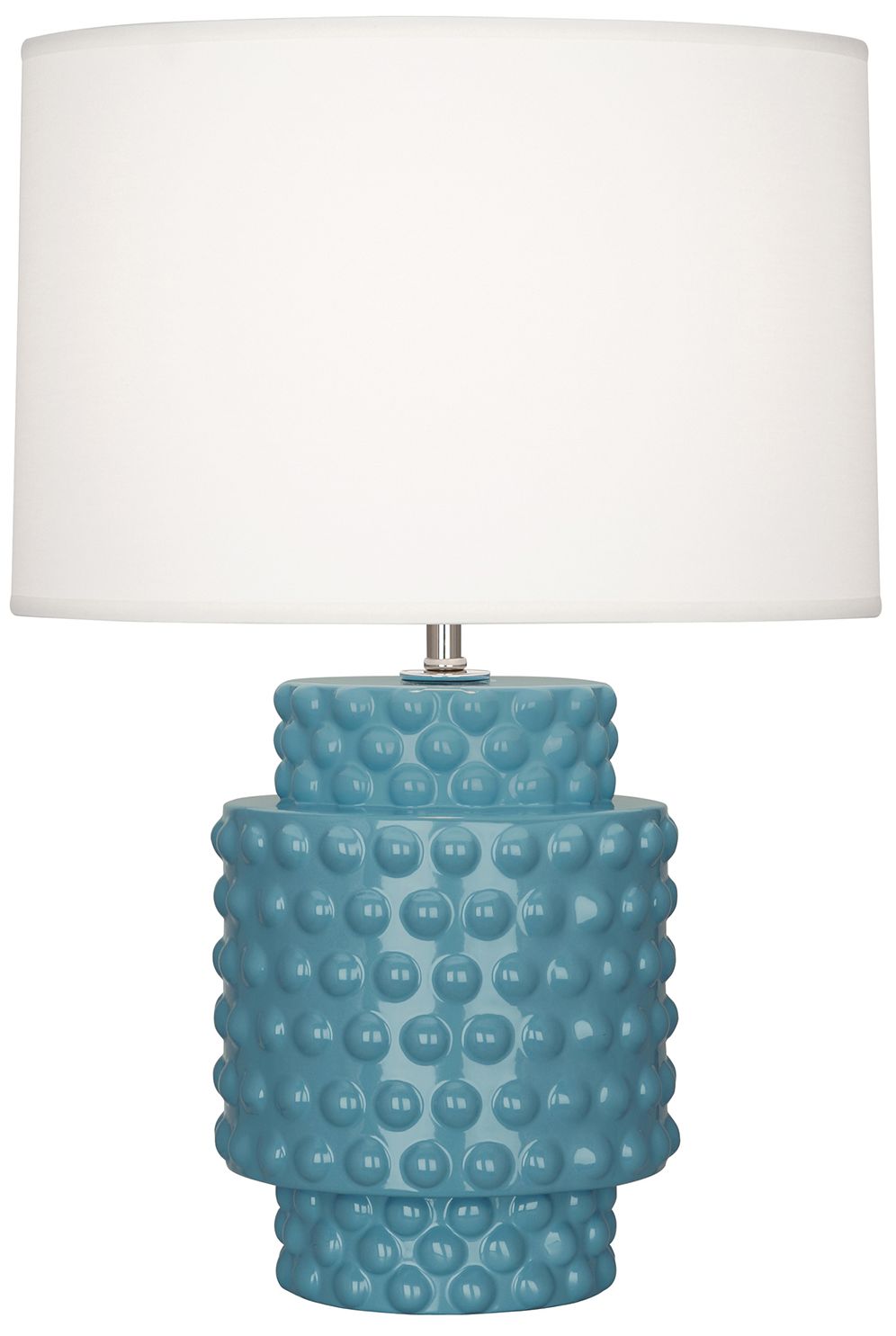 Small Dolly 21" High Steel Blue Glazed Accent Lamp with White Shade