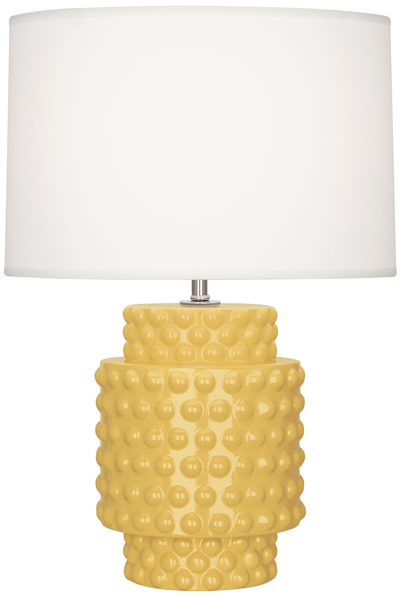 Small Dolly 21" High Sunset Yellow Glazed Accent Lamp with White Shade