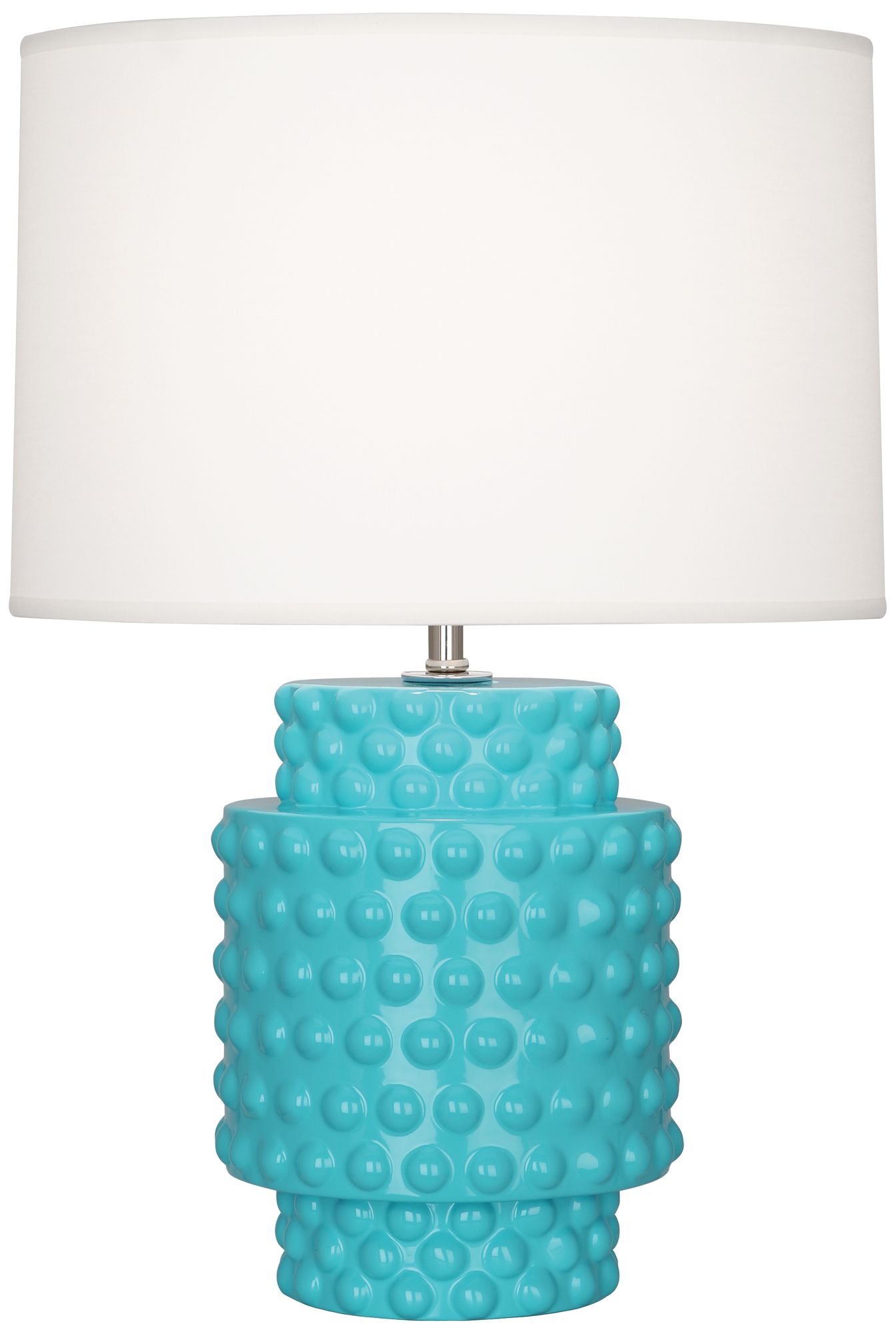 Small Dolly 21" High Teal Accent Lamp with White Shade - Made to Order